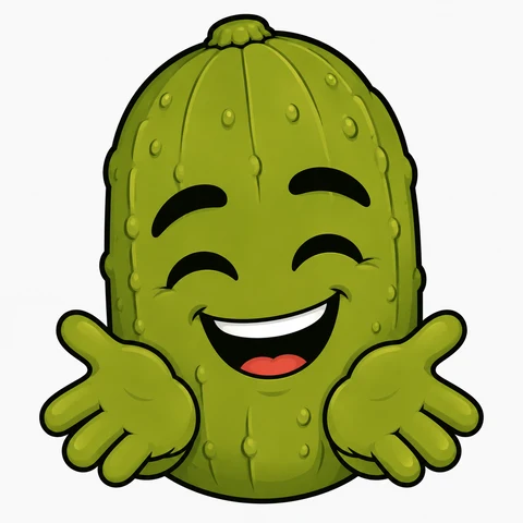 Sticker de Pepinillo con los brazos abiertos