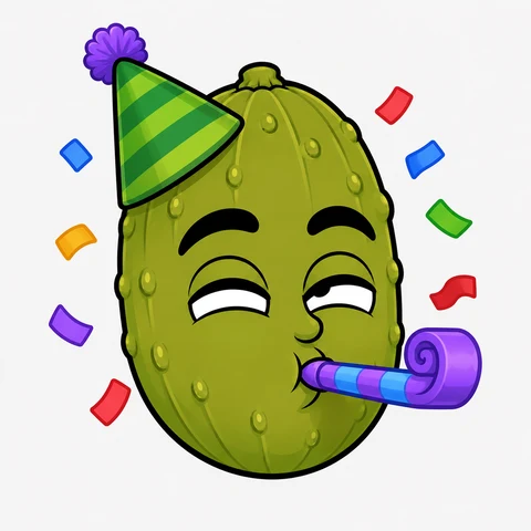 Sticker de Pepinillo de fiesta